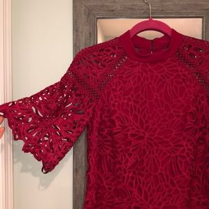 LAUNDRY cranberry lace dress
